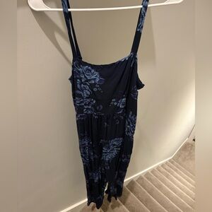 Old Navy Navy Blue Floral Jumpsuit